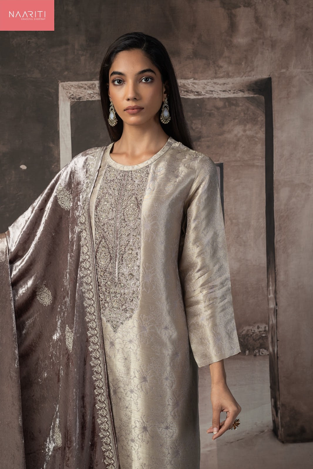 Unshi Naariti Pure Silk Velvet Suits Supplier Ahmedabad