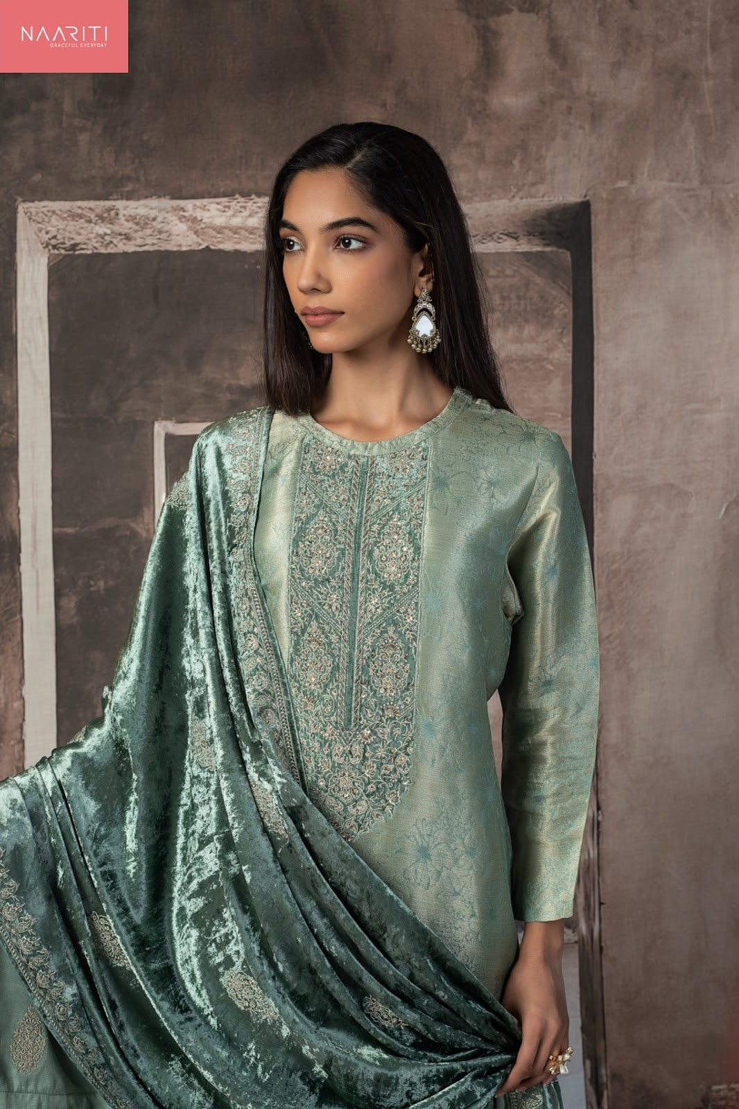Unshi Naariti Pure Silk Velvet Suits Supplier Ahmedabad