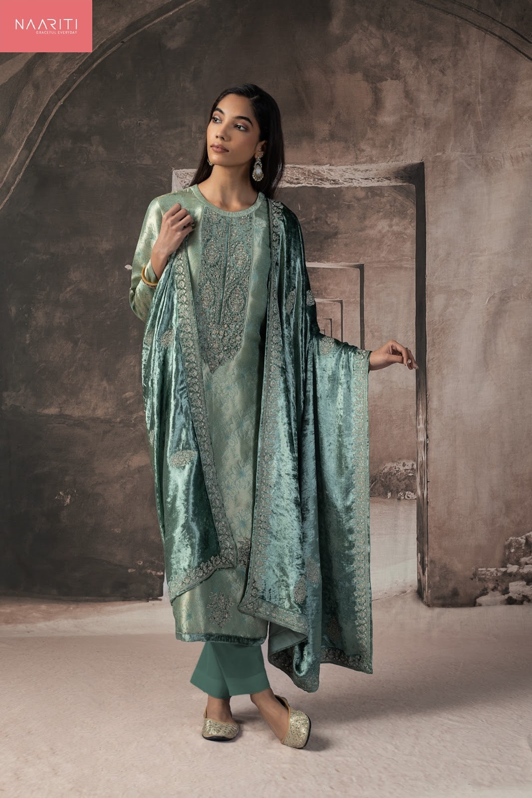 Unshi Naariti Pure Silk Velvet Suits Supplier Ahmedabad
