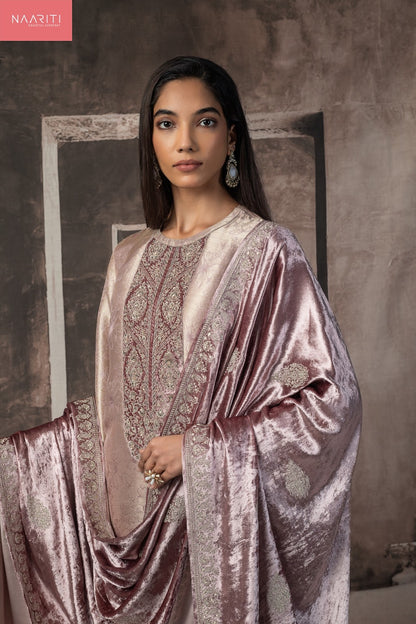Unshi Naariti Pure Silk Velvet Suits Supplier Ahmedabad