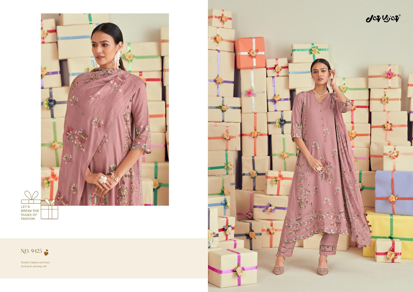 Uphaar Jay Vijay Muslin Silk Pant Style Suits Wholesale Price