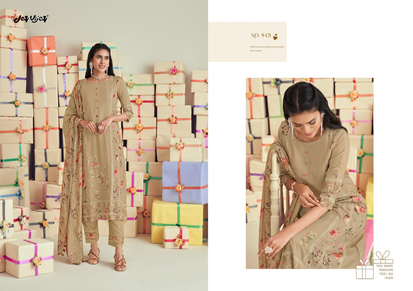 Uphaar Jay Vijay Muslin Silk Pant Style Suits Wholesale Price