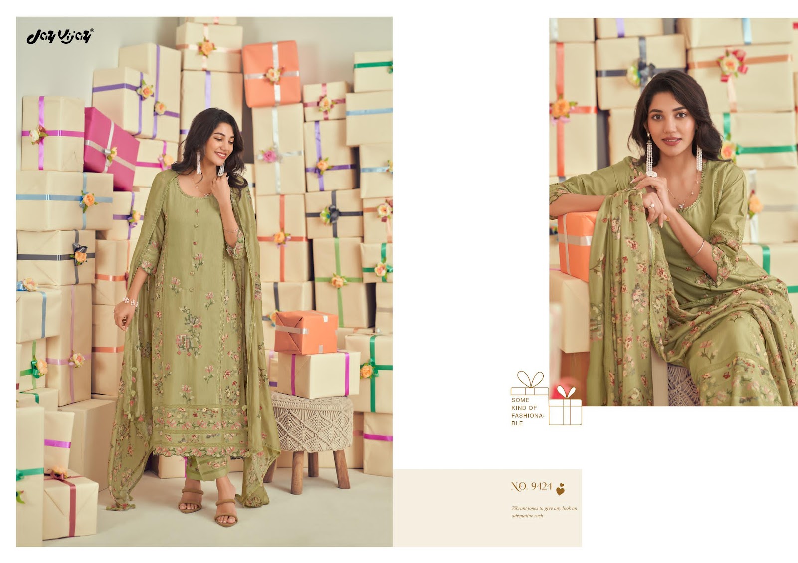 Uphaar Jay Vijay Muslin Silk Pant Style Suits Wholesale Price