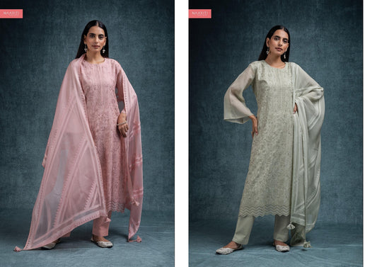 Uraash Naariti Mul Chanderi Pant Style Suits Wholesaler Ahmedabad