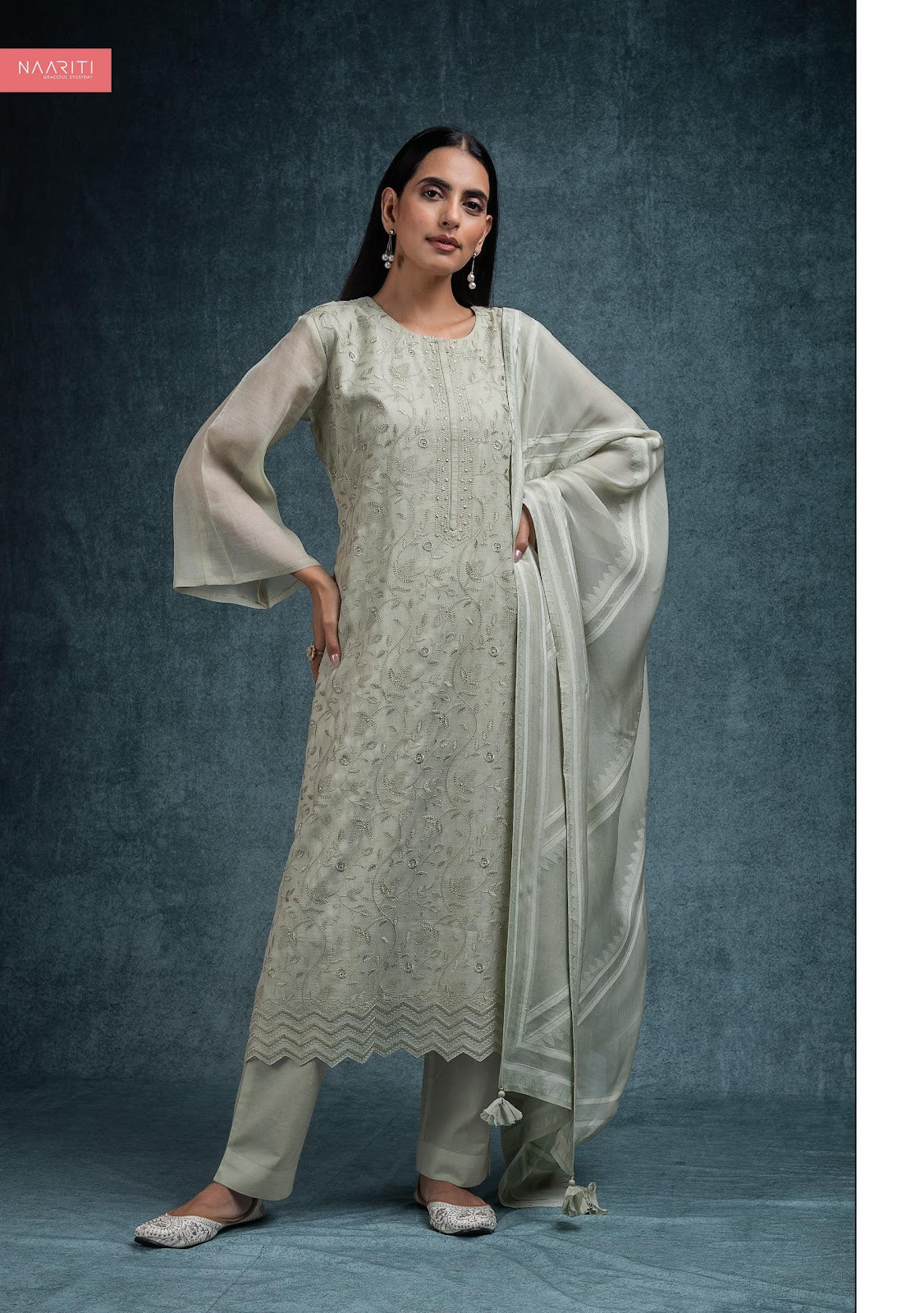 Uraash Naariti Mul Chanderi Pant Style Suits Wholesaler Ahmedabad