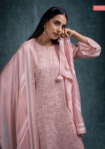 Uraash Naariti Mul Chanderi Pant Style Suits Wholesaler Ahmedabad