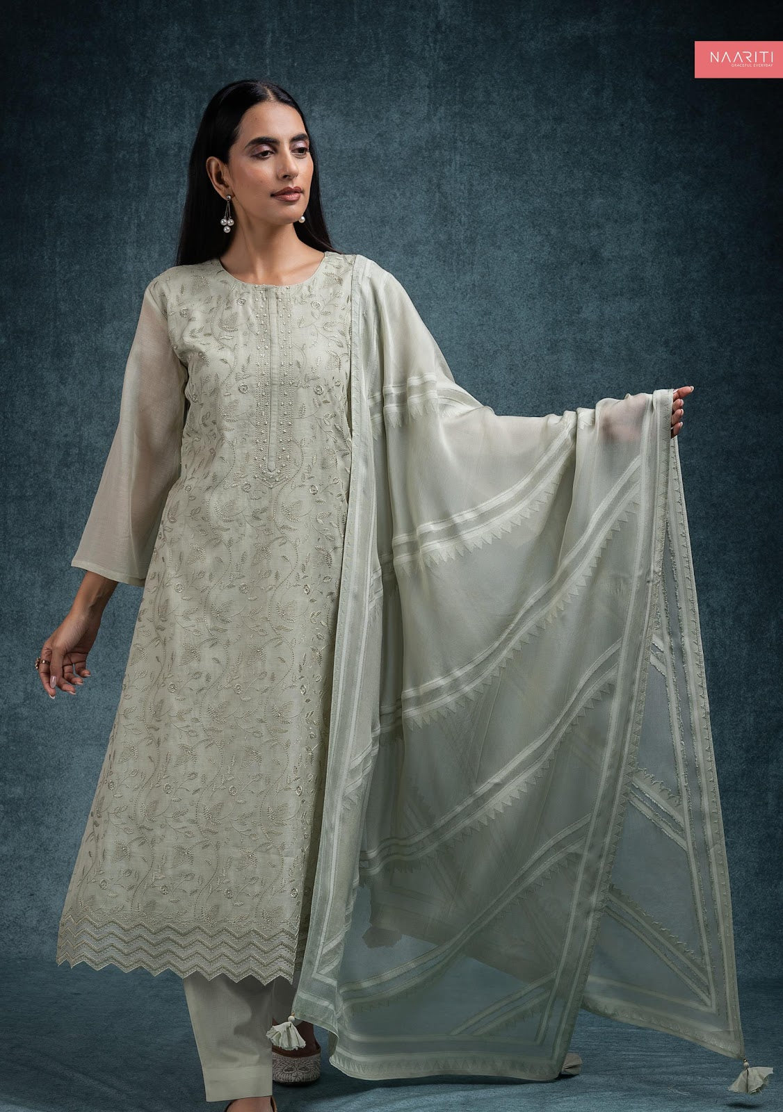 Uraash Naariti Mul Chanderi Pant Style Suits Wholesaler Ahmedabad