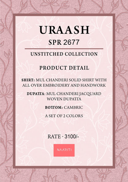 Uraash Naariti Mul Chanderi Pant Style Suits Wholesaler Ahmedabad