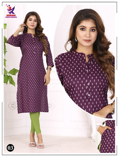Urban Glow 4 Mlm Kalash Lifestyle Rayon 17Kg Kurti With Pocket Wholesale Price