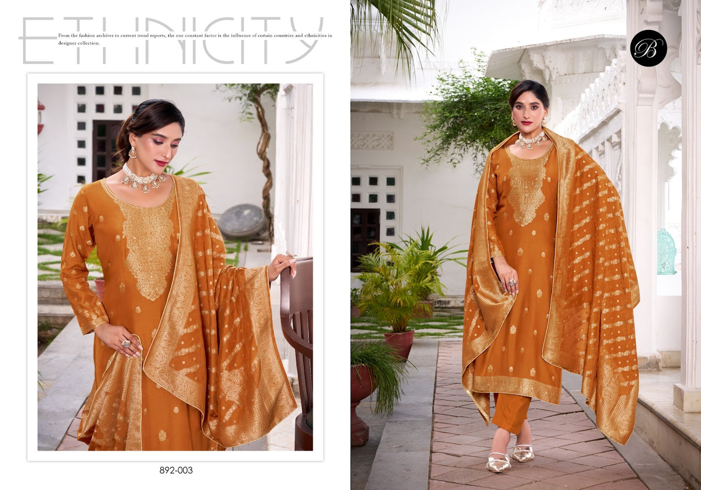 Urfi Belliza Designer Studio Silk Jacquard Karachi Salwar Suits Manufacturer