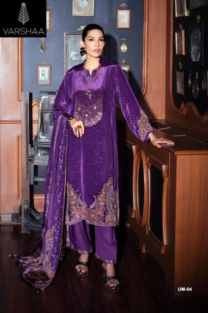 Urmi Varshaa Viscose Crape Pant Style Suits Wholesaler