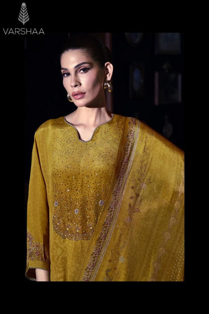 Urmi Varshaa Viscose Crape Pant Style Suits Wholesaler