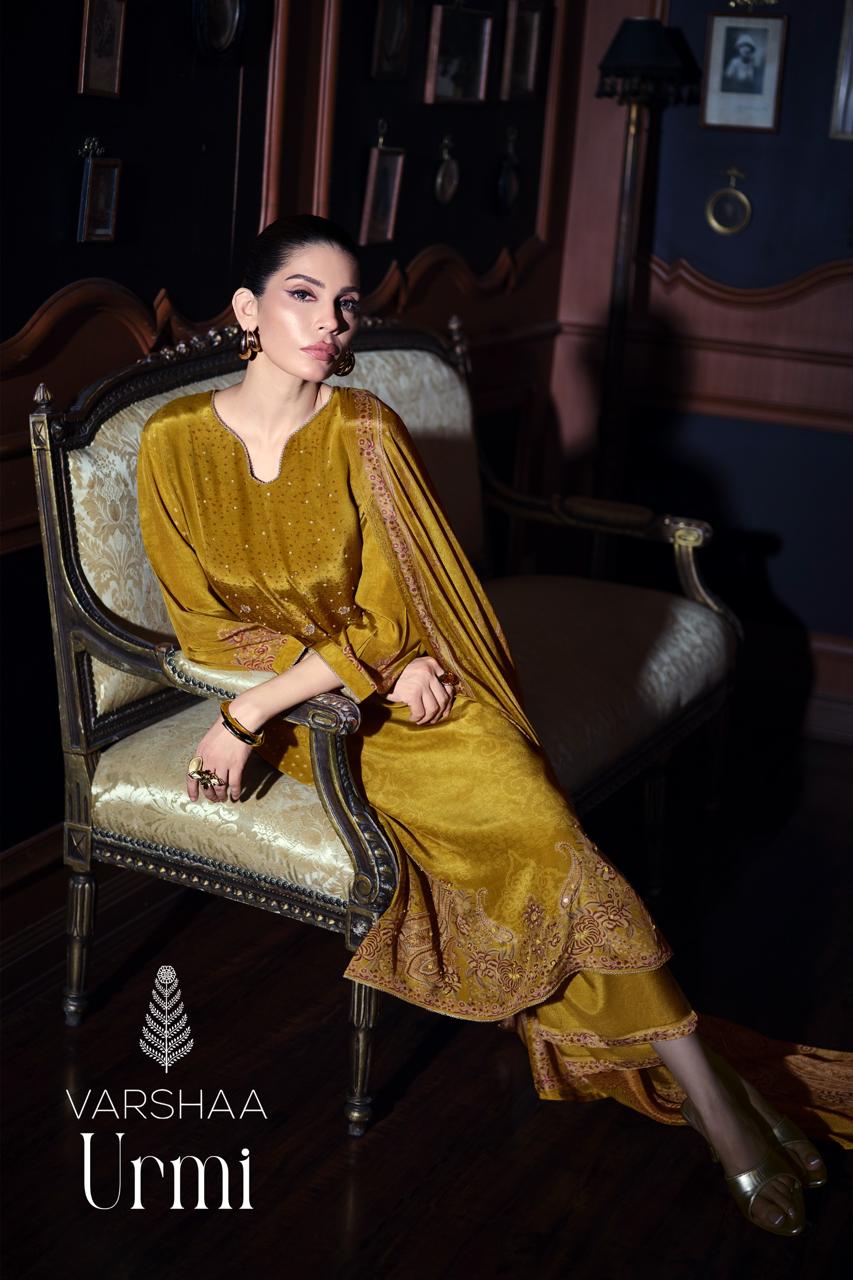Urmi Varshaa Viscose Crape Pant Style Suits Wholesaler