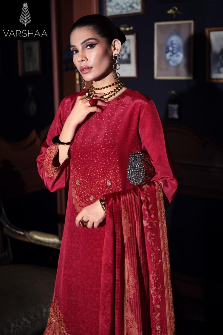 Urmi Varshaa Viscose Crape Pant Style Suits Wholesaler