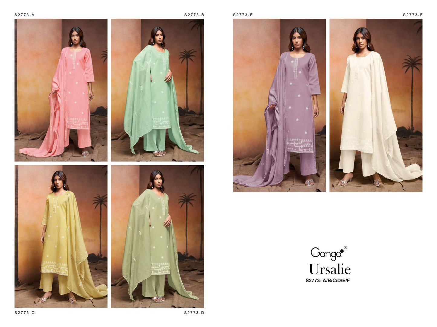 Ursalie 2773 Ganga Premium Cotton Plazzo Style Suits Wholesale Price