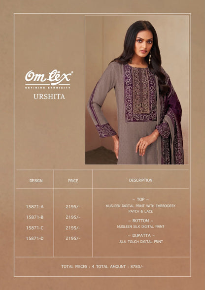Urshita Omtex Muslin Pant Style Suits Exporter India