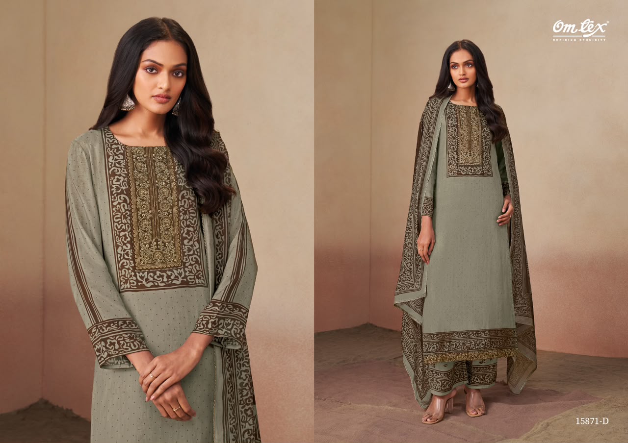 Urshita Omtex Muslin Pant Style Suits Exporter India