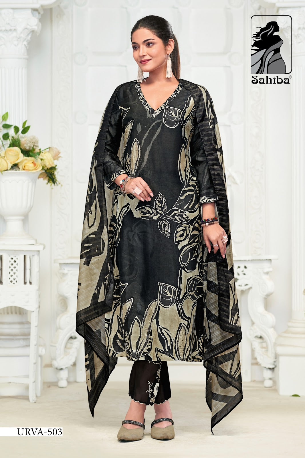 Urva Sahiba Russian Silk Pant Style Suits Manufacturer Gujarat