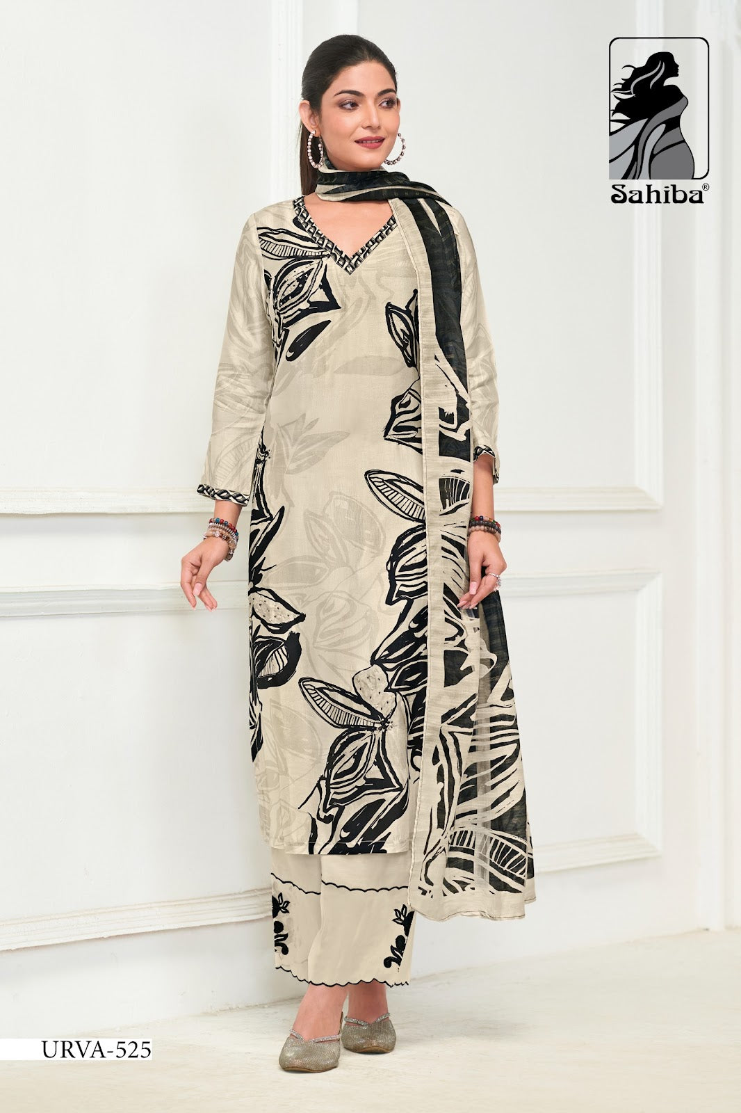 Urva Sahiba Russian Silk Pant Style Suits Manufacturer Gujarat