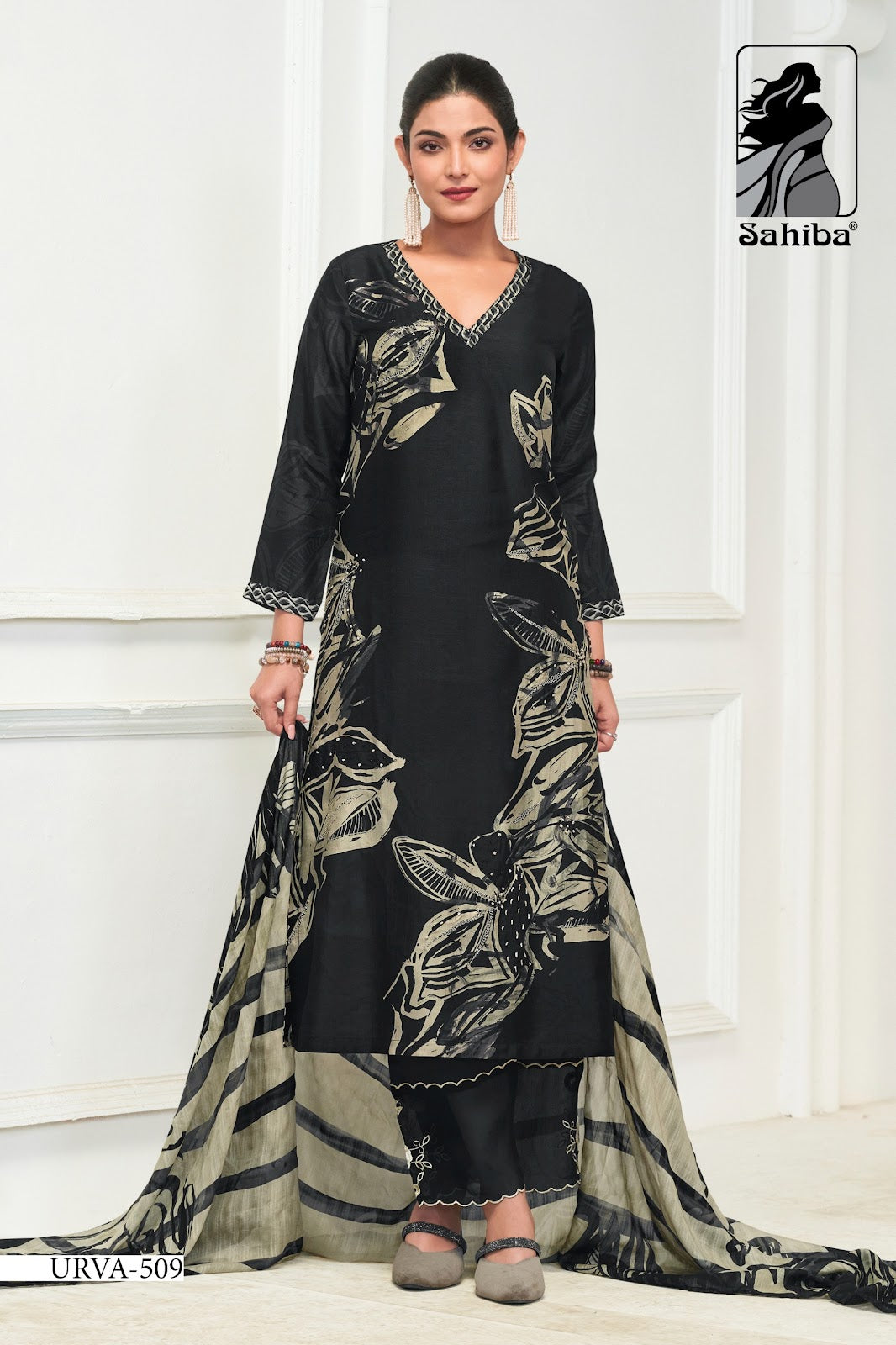 Urva Sahiba Russian Silk Pant Style Suits Manufacturer Gujarat