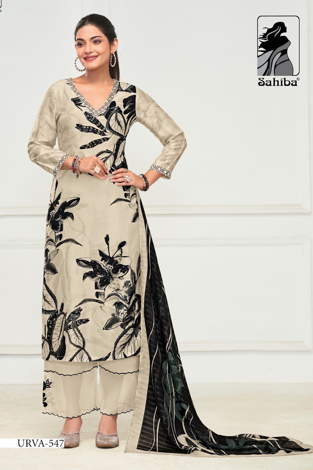 Urva Sahiba Russian Silk Pant Style Suits Manufacturer Gujarat