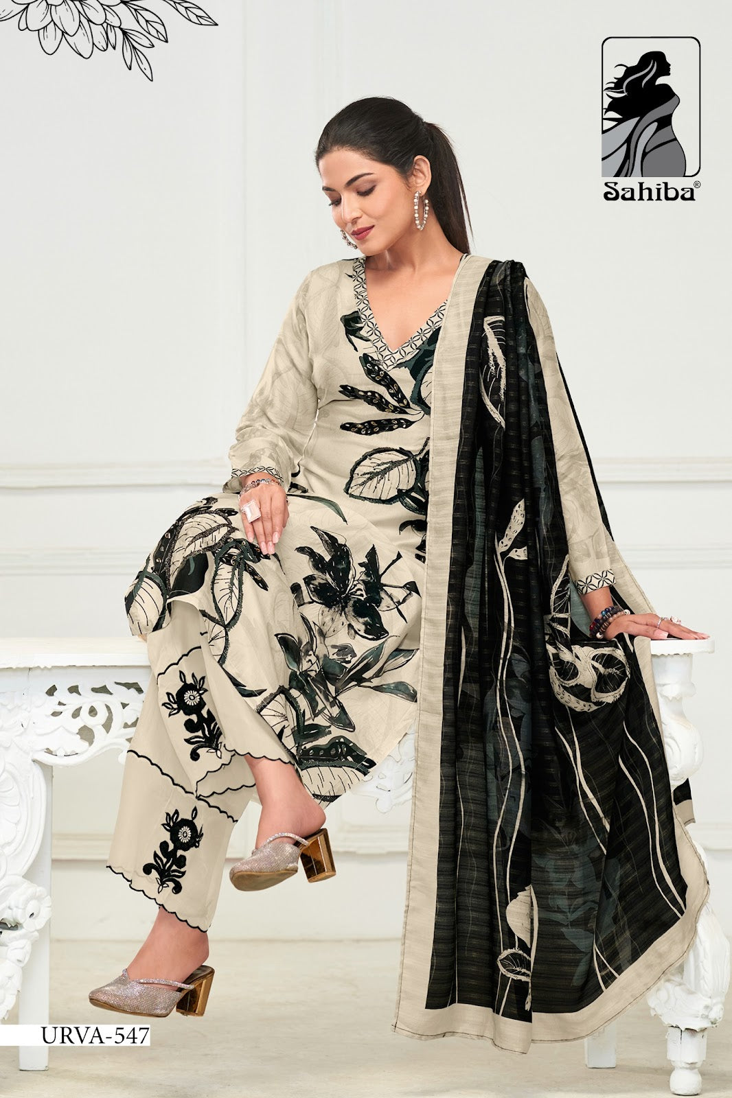 Urva Sahiba Russian Silk Pant Style Suits Manufacturer Gujarat