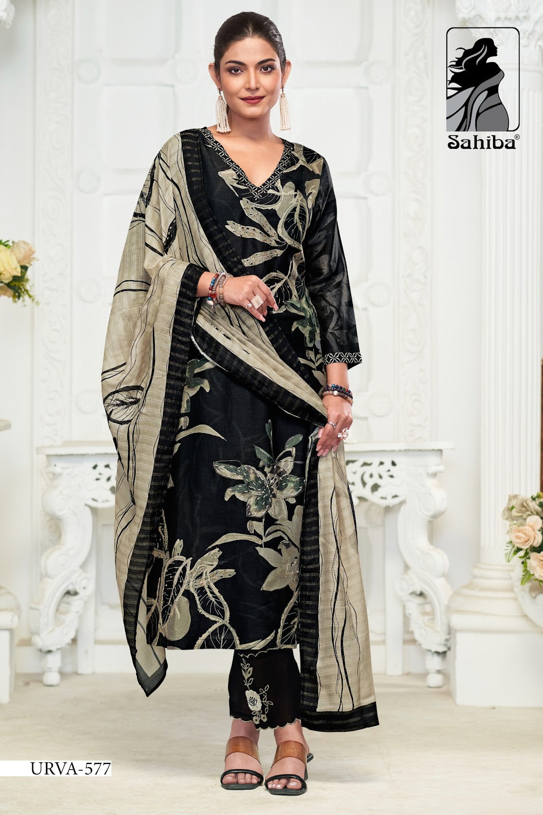 Urva Sahiba Russian Silk Pant Style Suits Manufacturer Gujarat