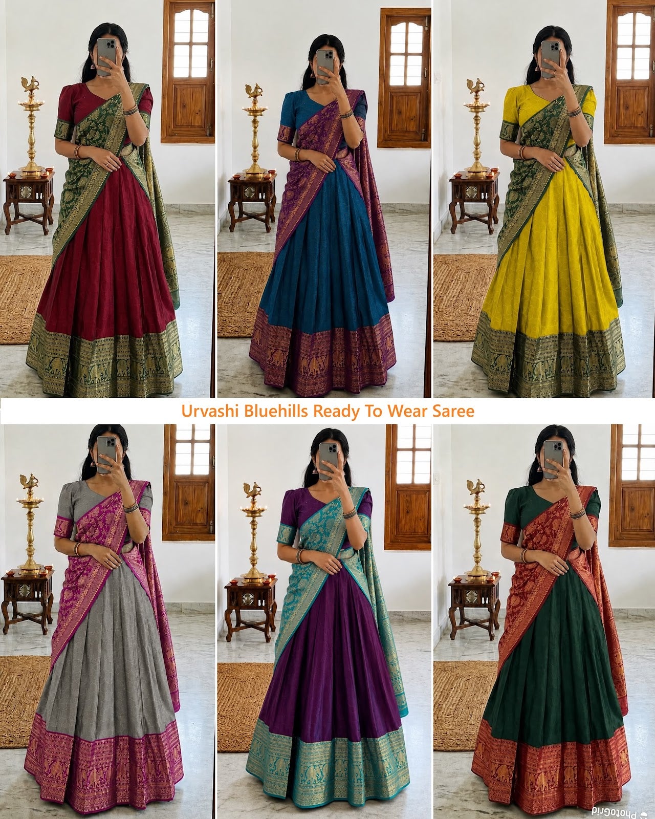 Urvashi Bluehills Textured Ready To Wear Saree Wholesaler Gujarat