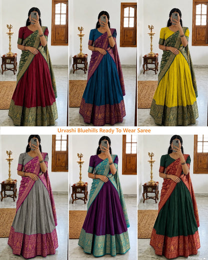 Urvashi Bluehills Textured Ready To Wear Saree Wholesaler Gujarat