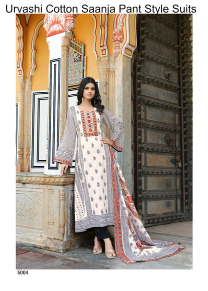 Urvashi Cotton Saanja Cambric Cotton Pant Style Suits Wholesale Price