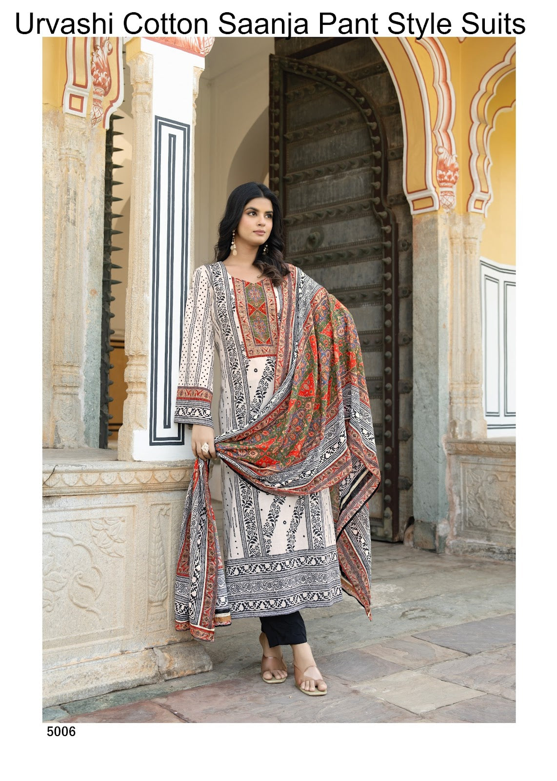 Urvashi Cotton Saanja Cambric Cotton Pant Style Suits Wholesale Price