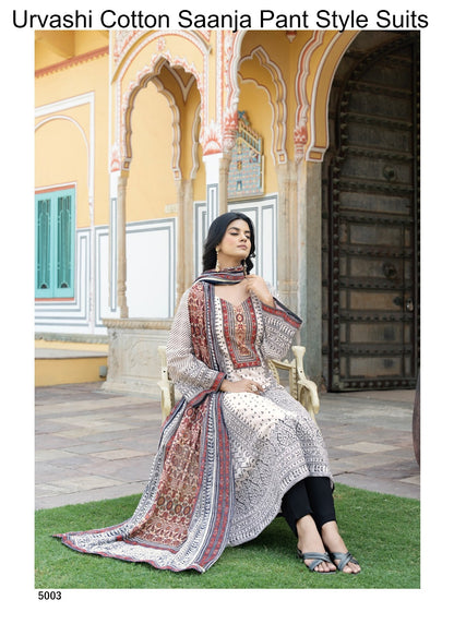 Urvashi Cotton Saanja Cambric Cotton Pant Style Suits Wholesale Price
