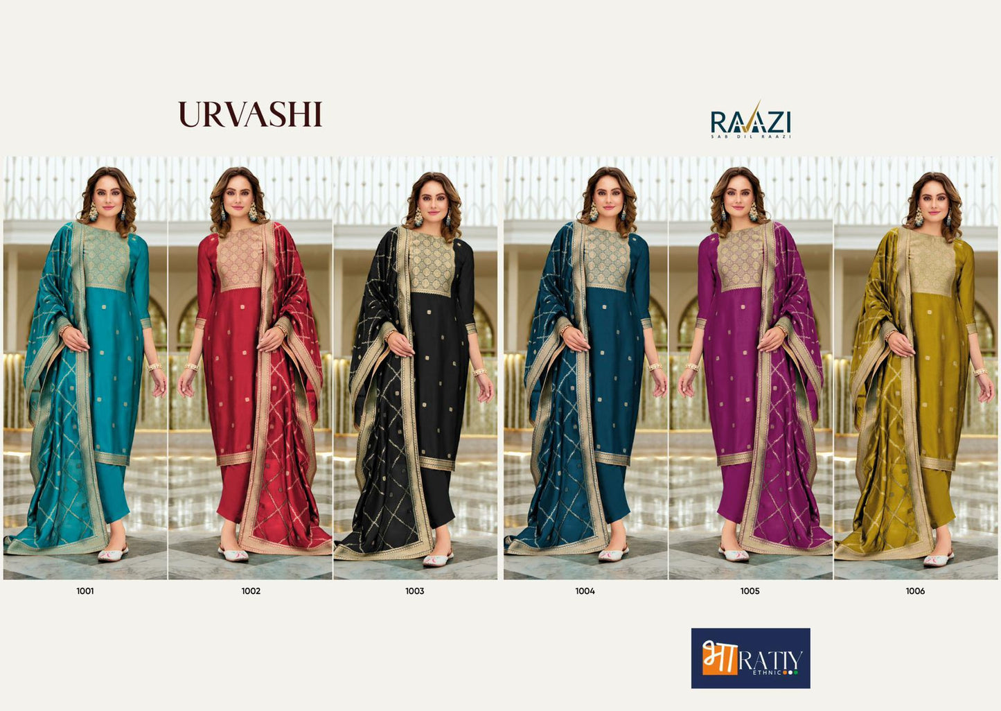 Urvashi Raazi Premium Silk Pant Style Suits Wholesale Price