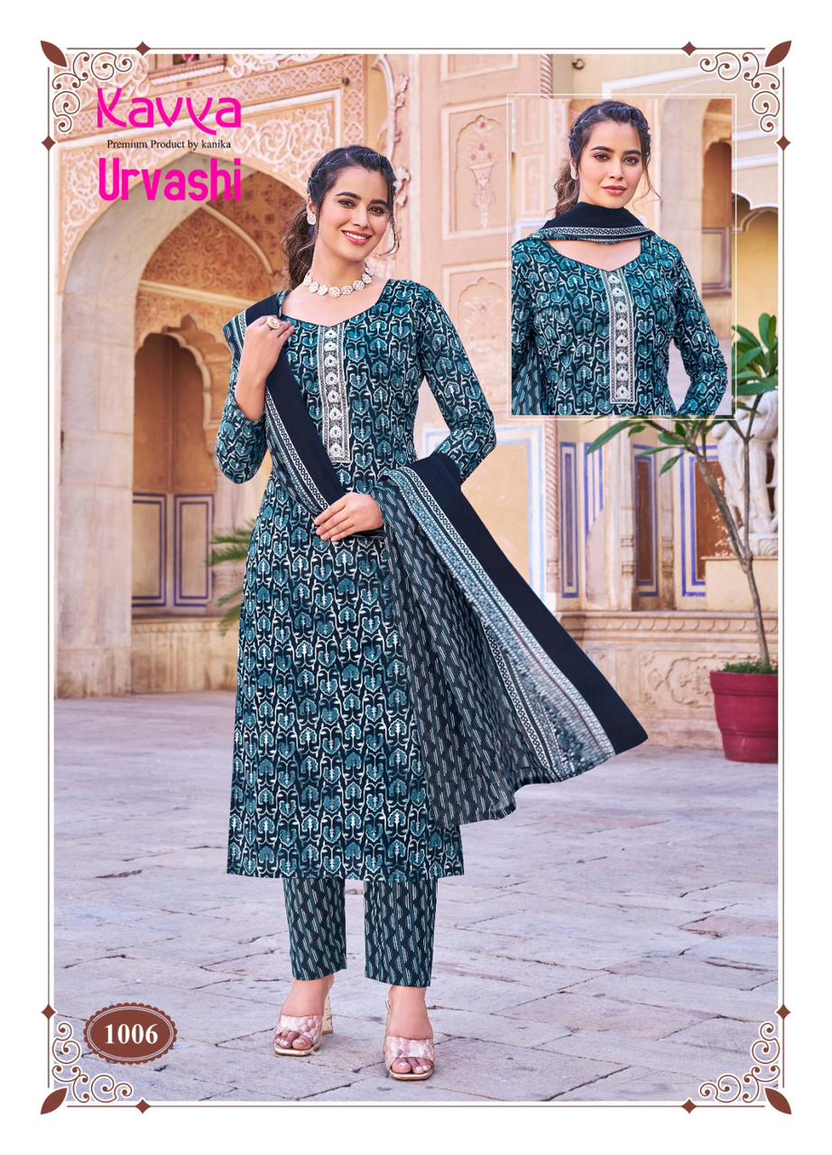 Urvashi Vol 1 Kavya Cotton Readymade Pant Style Suits Manufacturer Gujarat
