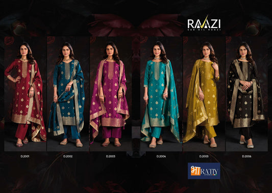 Urvashi Vol 2 Raazi Silk Jacquard Pant Style Suits Wholesaler India