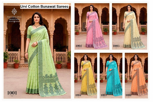 Urvi Cotton Bunawat Sarees Exporter Gujarat