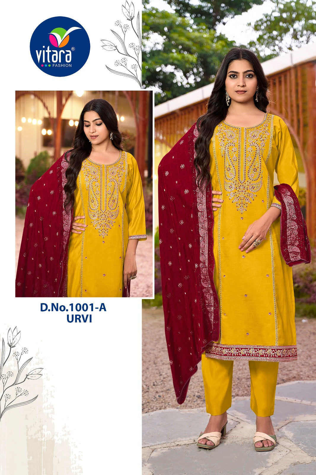 Urvi Vitara Gadwal Silk Readymade Pant Style Suits Manufacturer