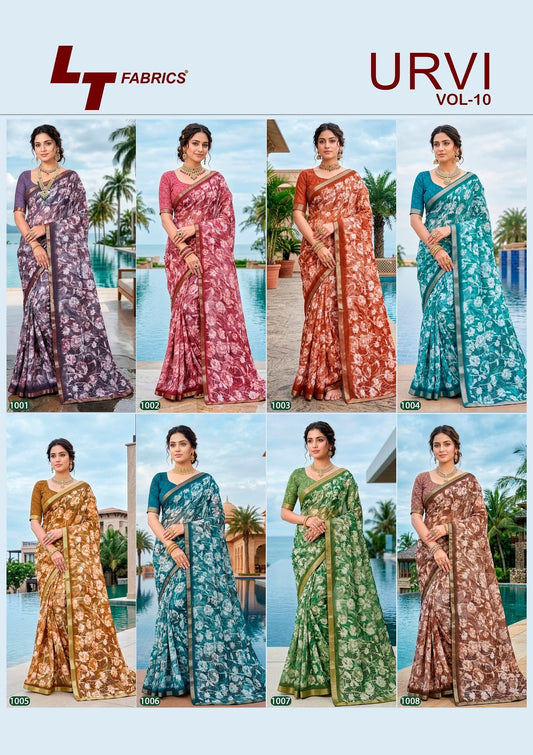 Urvi Vol 10 Lt Fabrics Micro Sarees Wholesale Rate
