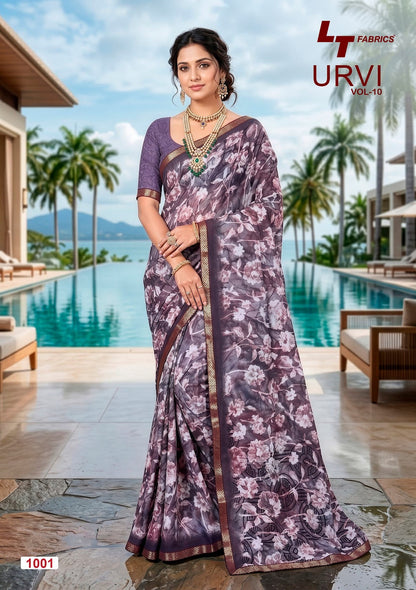 Urvi Vol 10 Lt Fabrics Micro Sarees Wholesale Rate