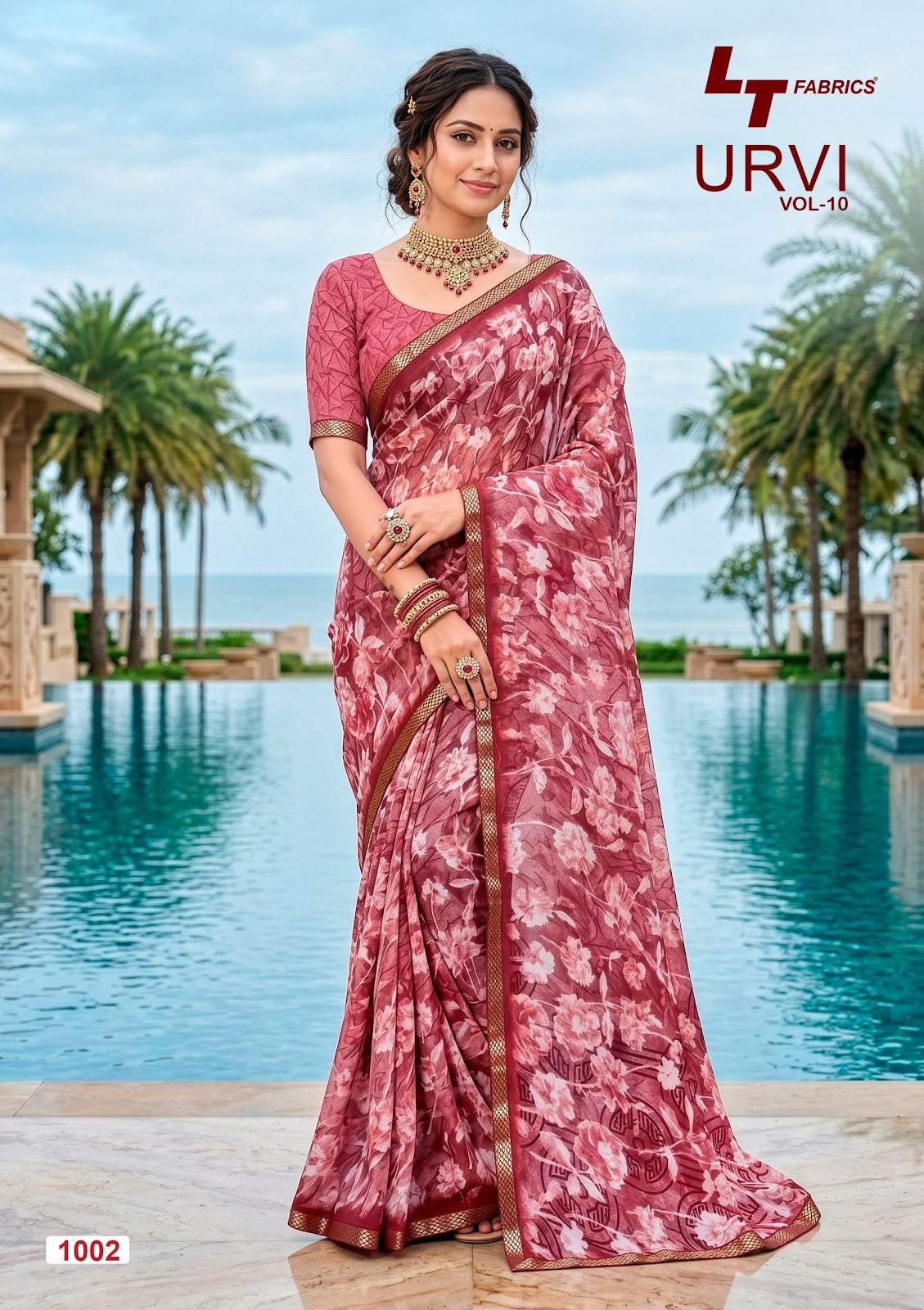 Urvi Vol 10 Lt Fabrics Micro Sarees Wholesale Rate
