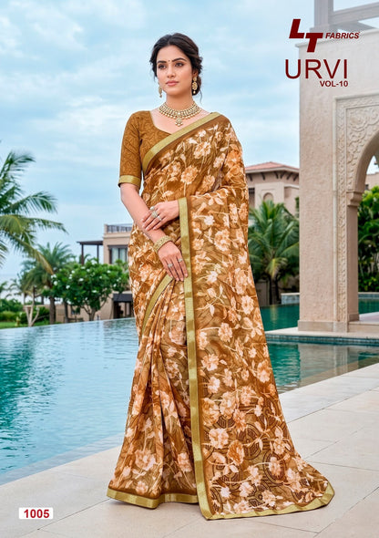 Urvi Vol 10 Lt Fabrics Micro Sarees Wholesale Rate