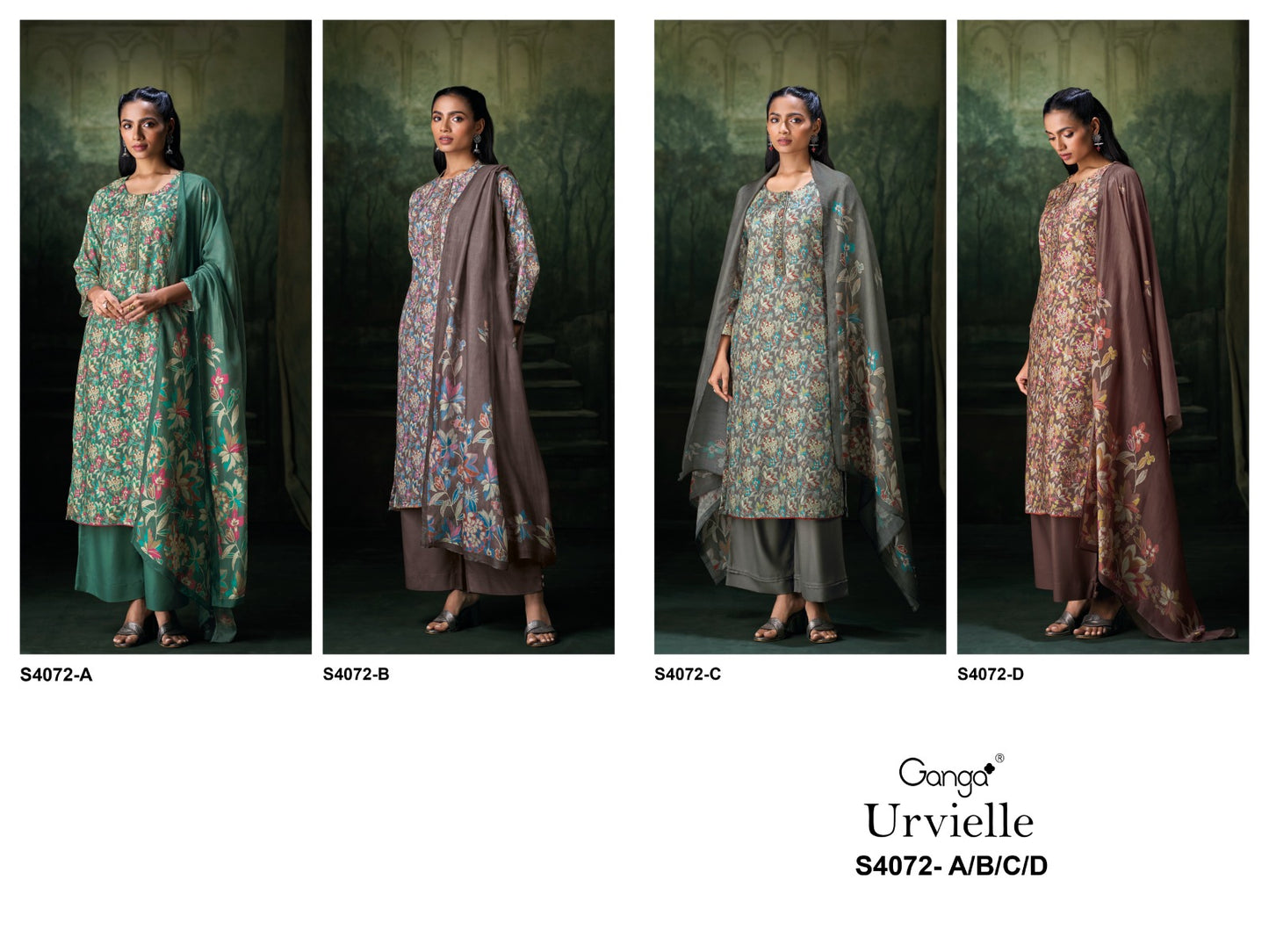 Urvielle 4072 Ganga Pashmina Suits Wholesale Price