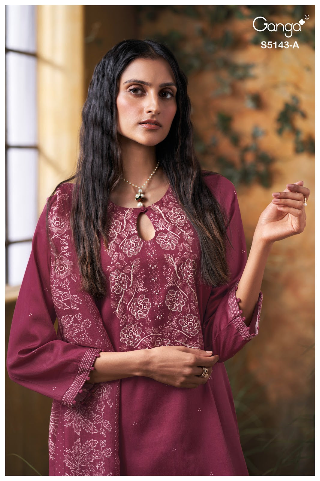 Urvita S5143 Ganga Cotton Satin Plazzo Style Suits Exporter Gujarat