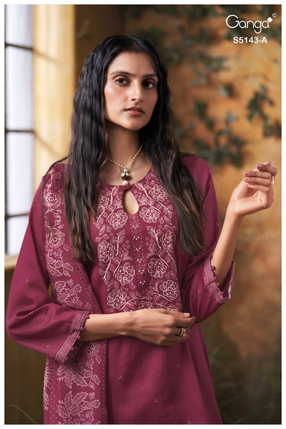 Urvita S5143 Ganga Cotton Satin Plazzo Style Suits Exporter Gujarat