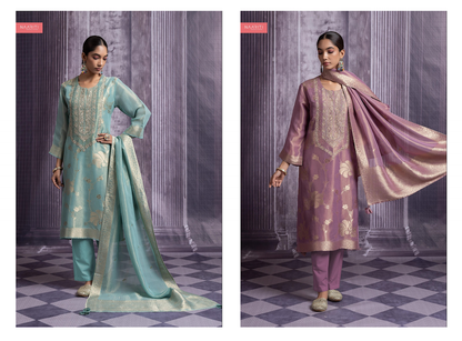 Urwa Naariti Tissue Jacquard Pant Style Suits Wholesaler Ahmedabad