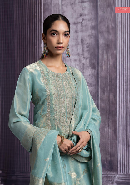 Urwa Naariti Tissue Jacquard Pant Style Suits Wholesaler Ahmedabad