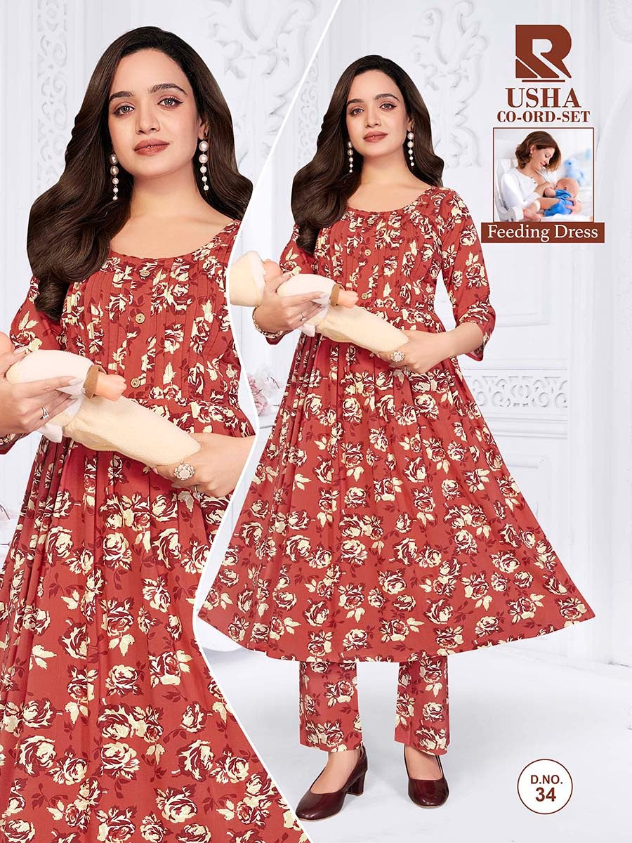 Usha 270626 Raashi Rayon Feeding Co-Ord Set Exporter