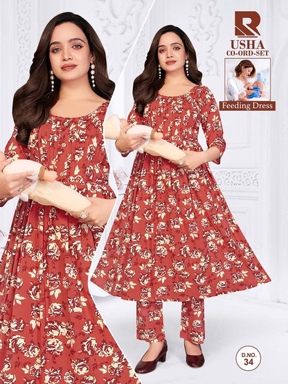 Usha 270626 Raashi Rayon Feeding Co-Ord Set Exporter
