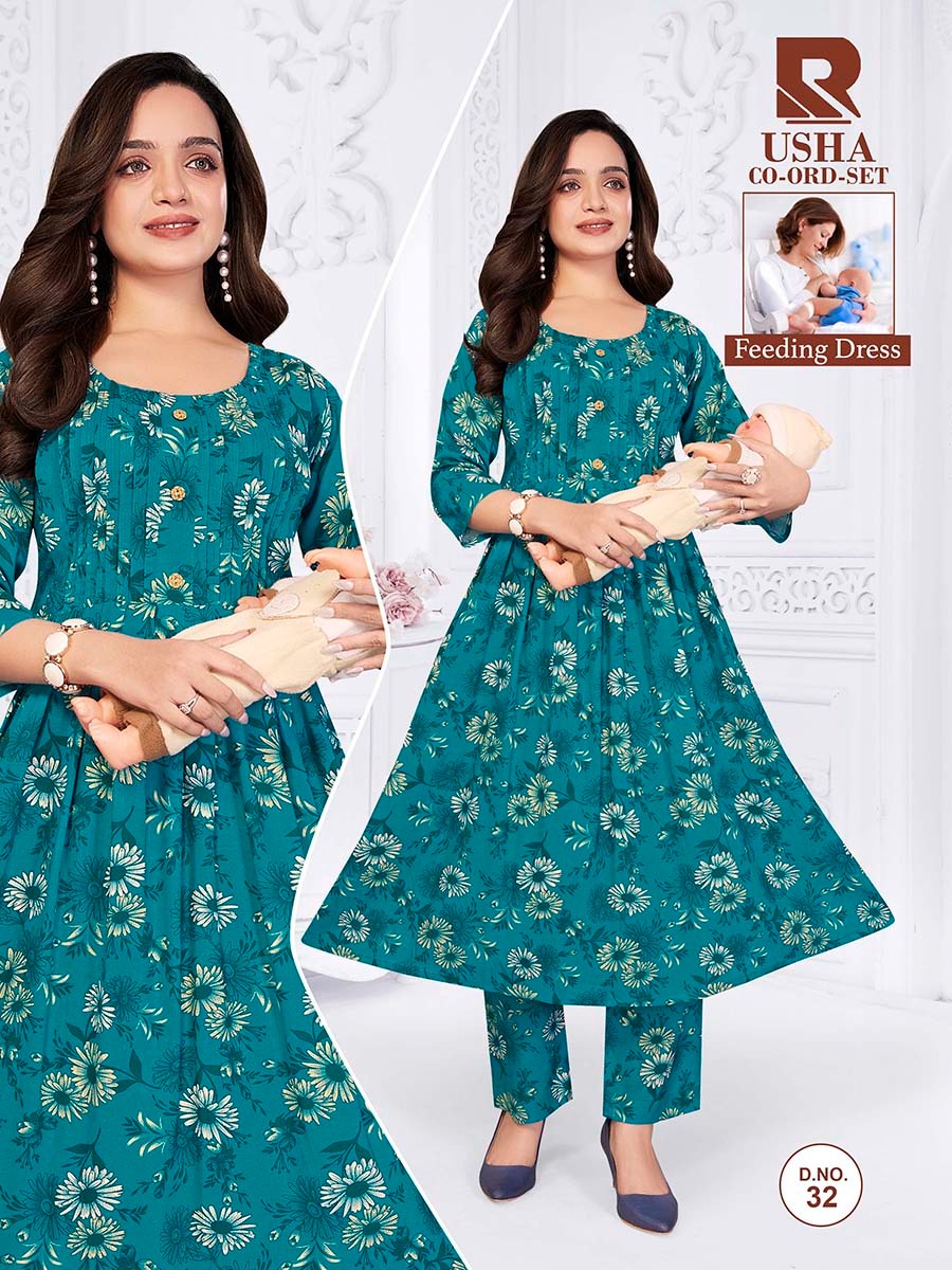 Usha 270626 Raashi Rayon Feeding Co-Ord Set Exporter