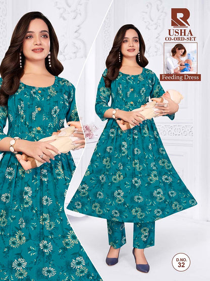 Usha 270626 Raashi Rayon Feeding Co-Ord Set Exporter